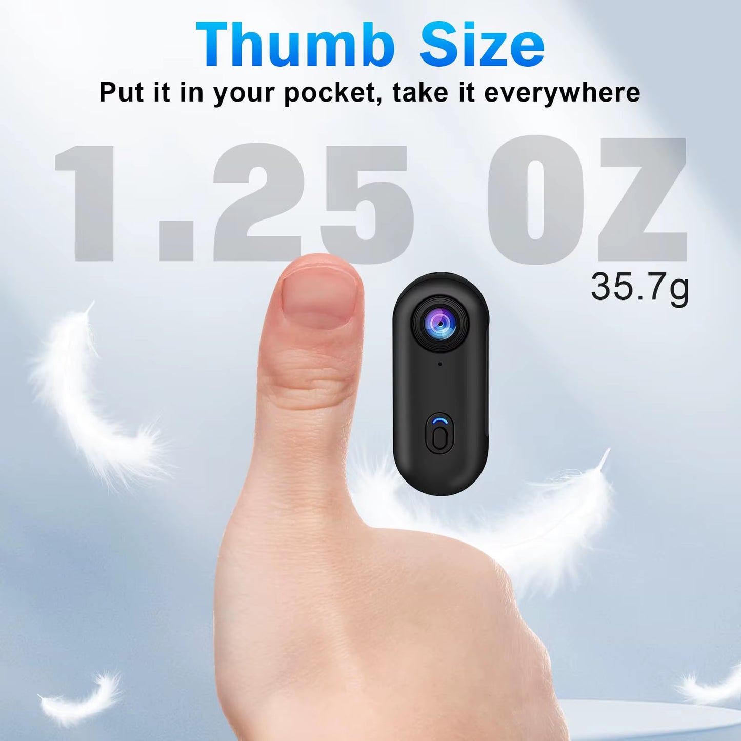 FHD 1080P Mini Body Camera Wearable Action Body Cam Thumb Size Hands Free Recording Body Worn Camera