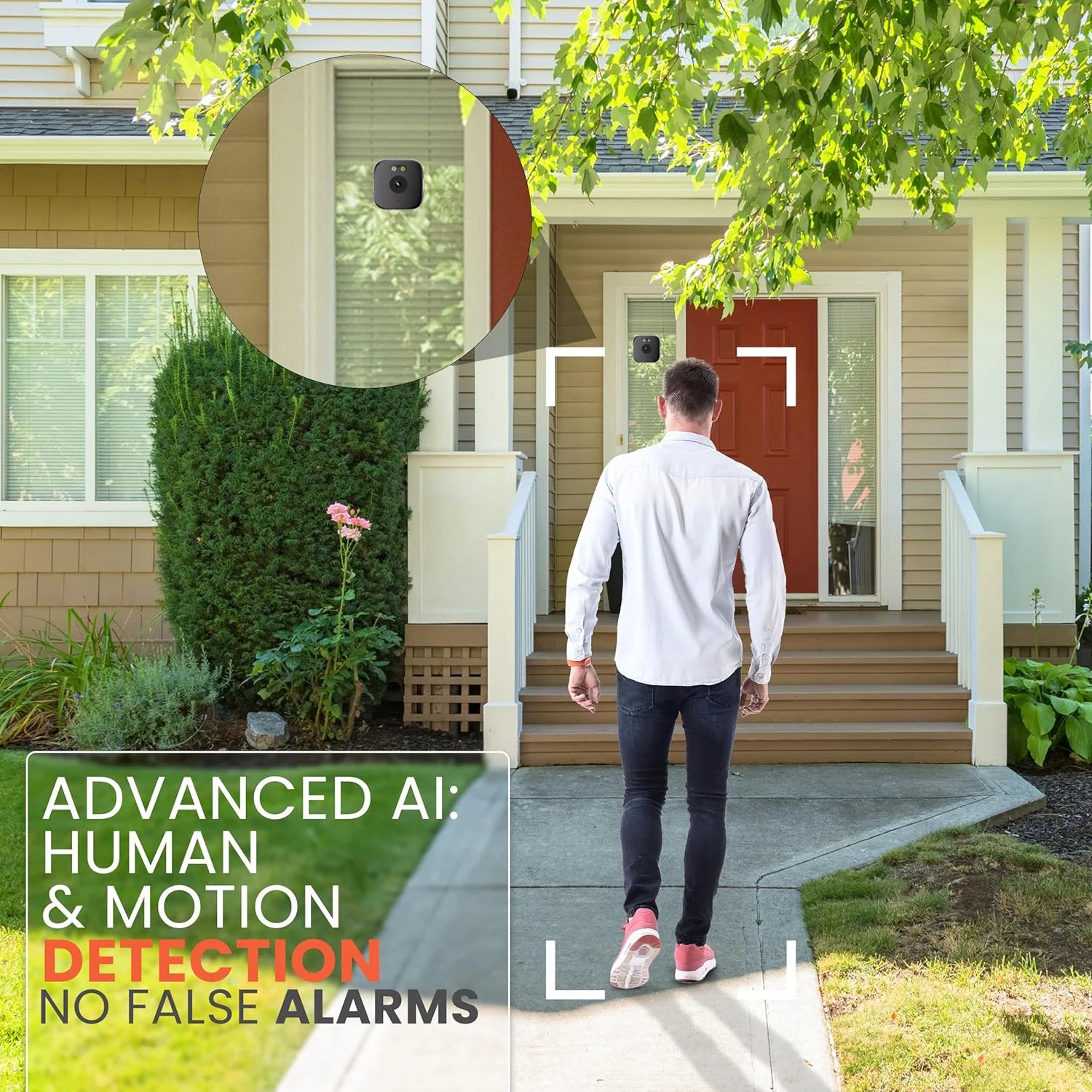 (Include 64G TF Card) 3MP Window Camera Replaces Outdoor Cameras, 2.4/5Ghz Wi-Fi, Full-Color Night Vision through Window