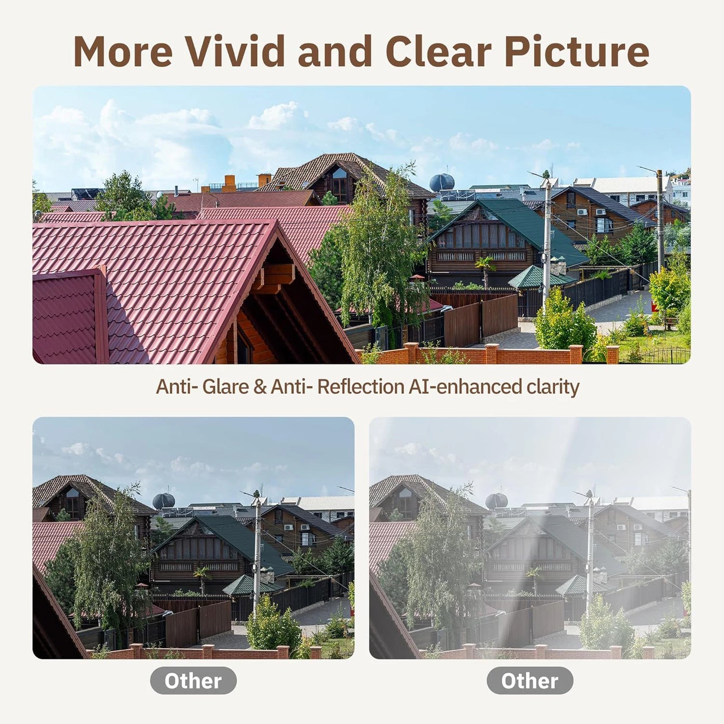 (Include 64G TF Card) 3MP Window Camera Replaces Outdoor Cameras, 2.4/5Ghz Wi-Fi, Full-Color Night Vision through Window