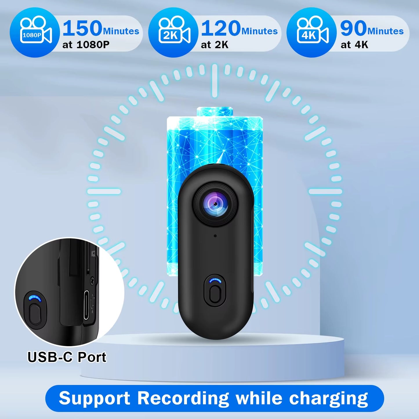 FHD 1080P Mini Body Camera Wearable Action Body Cam Thumb Size Hands Free Recording Body Worn Camera